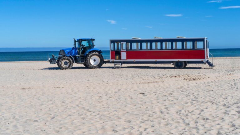 A sand tractor on the beach in Skagen, Denmark.